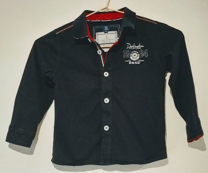Chemise noire stylée Terre de Marins pour garçon de 3-4 ans - photo numéro 2