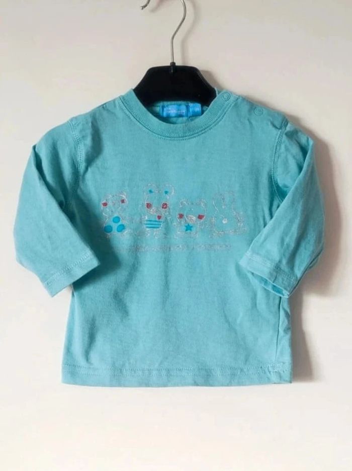 Tee-shirt bleu turquoise Animaux / Tout Simplement - 6 mois / 67cm