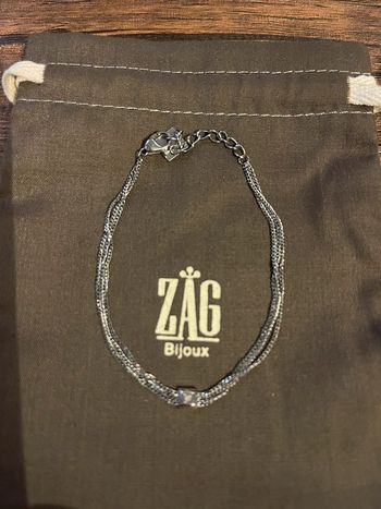 Bracelet Zag 2 chaînes et brillant