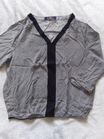 Blouse femme noir et blanche taille L neuve