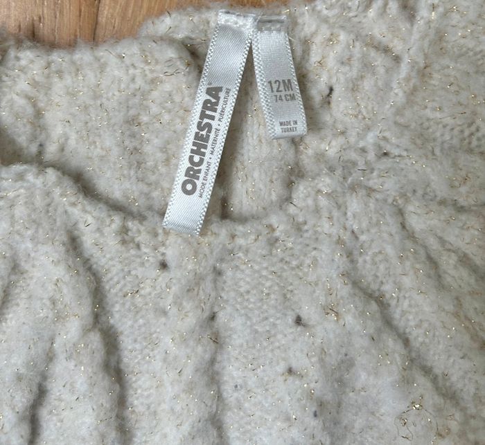 Robe en laine pailletée or Orchestra taille 12 mois - photo numéro 4