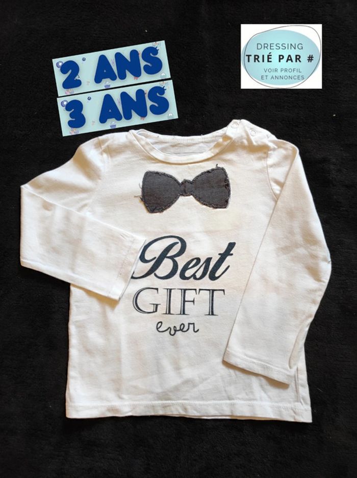 T-shirt manches longues best gift 2-3 ans