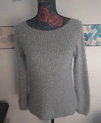 Pull gris poilu vintage 36