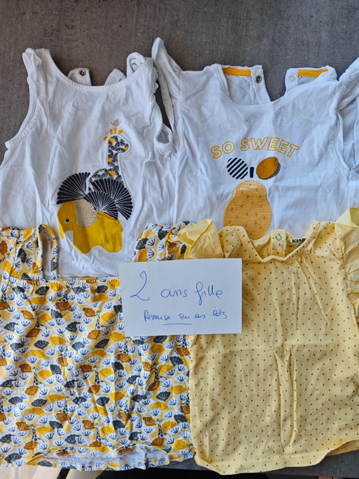 Lot de 4 t-shirt manches courtes jaune