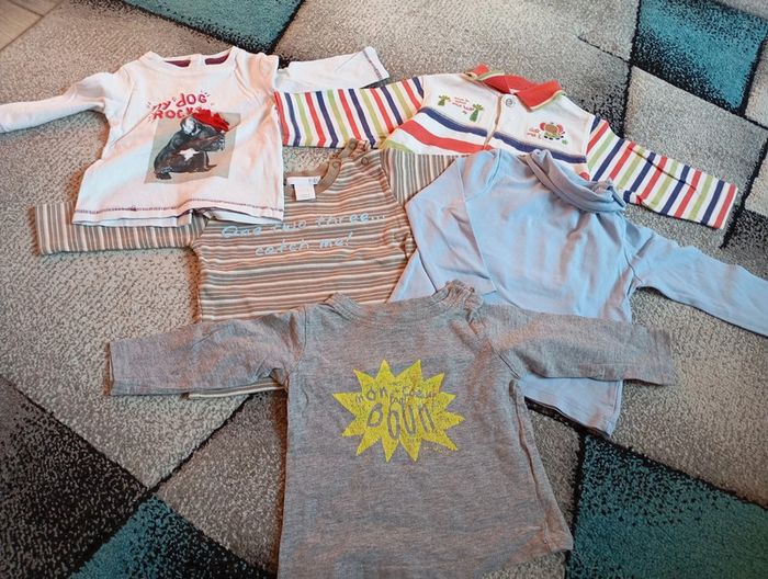 Lot de 5 tee-shirts manches longues 6 mois