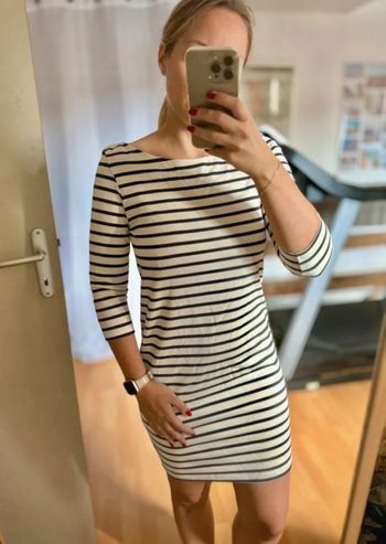 Robe manches 3/4 rayé marinière Ganni - Taille 34 XS