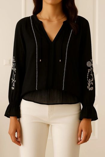 Blouse ajouré broderies Zara