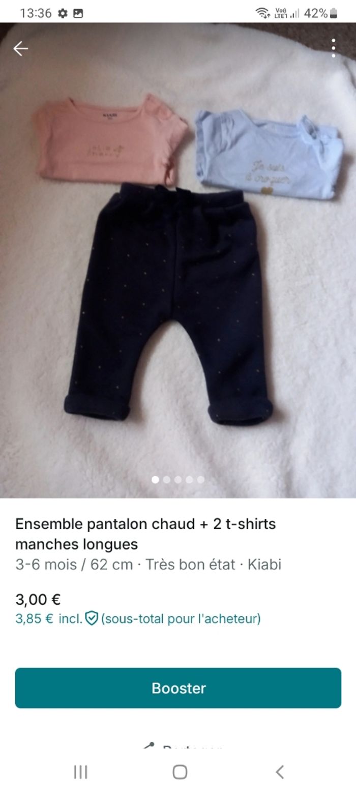 Ensemble fille 3 mois