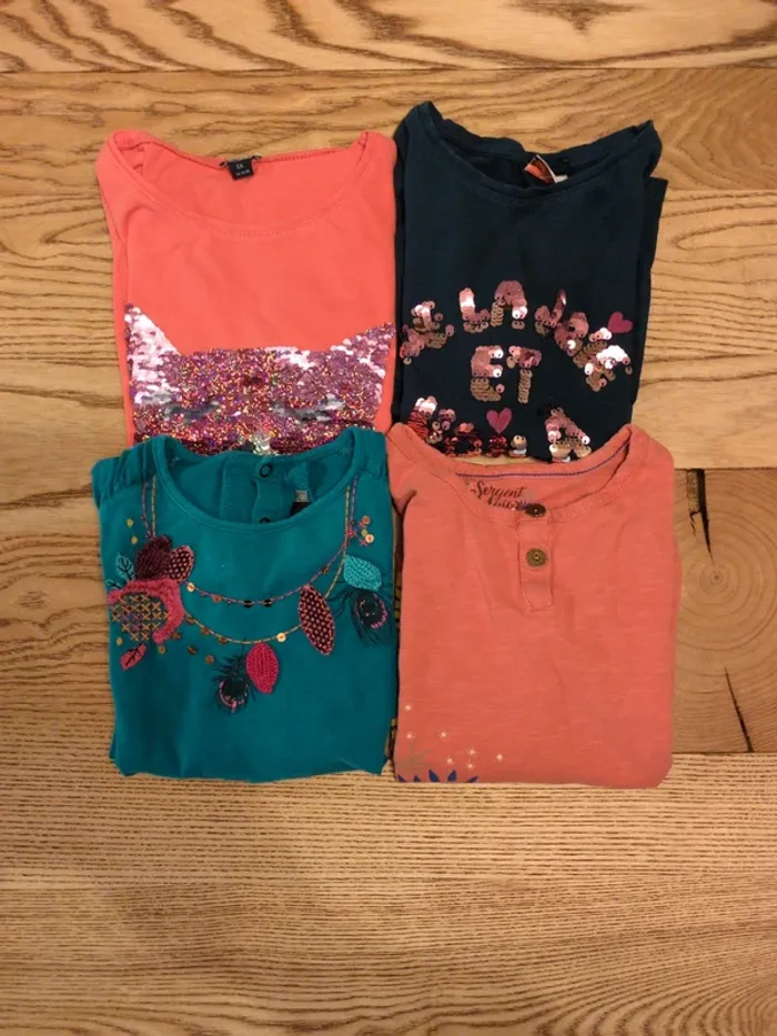 Lot 4 T-shirts manches longues