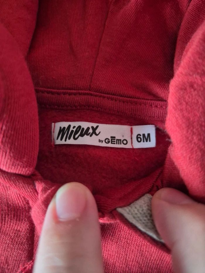 Veste zippé rouge 6 mois - photo numéro 3