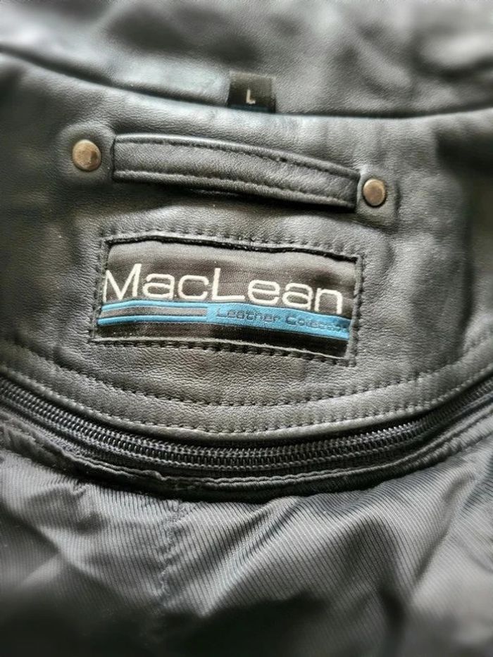 Veste En Cuir Véritable Vachette Homme Mac Lean Taille L Avec Doublure Noir - photo numéro 8