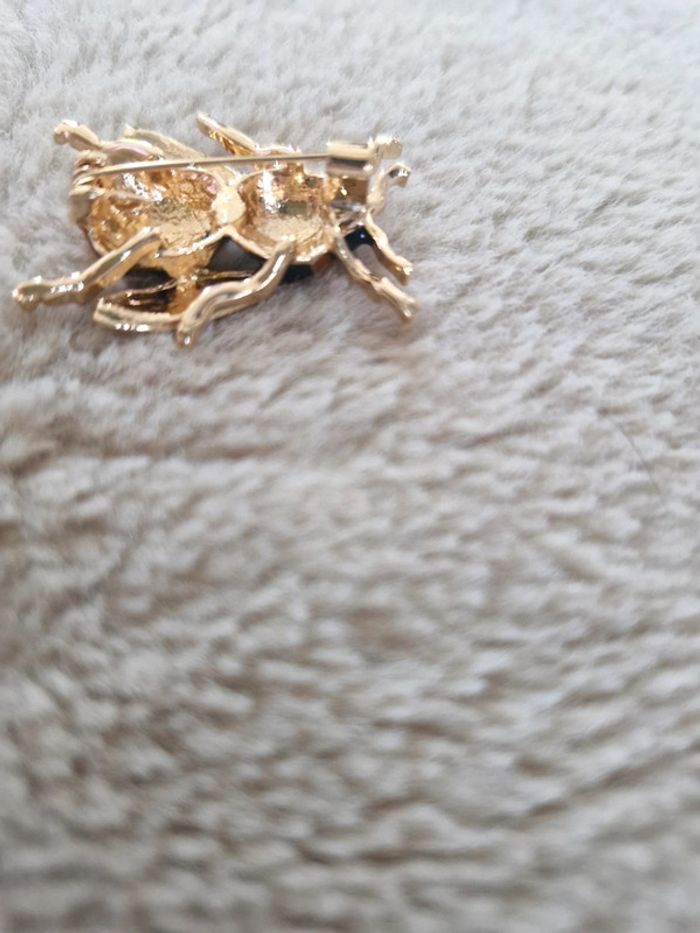 Broche bijou insecte dorée et peinte - photo numéro 7