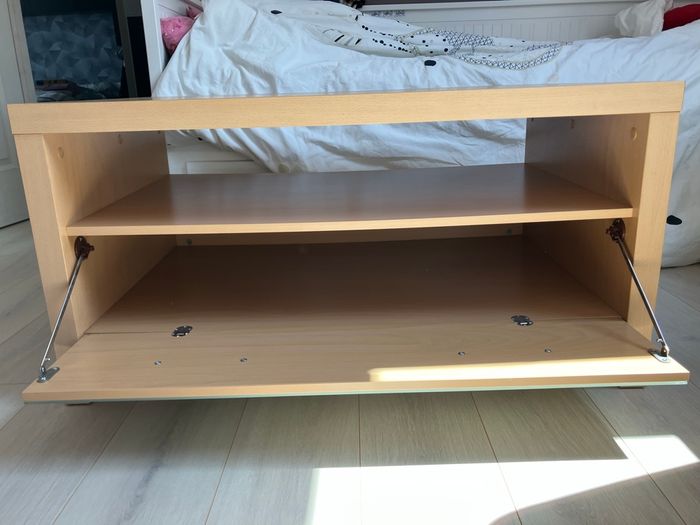 Meuble bas hêtre 100x60,5x50,5 cm - photo numéro 4
