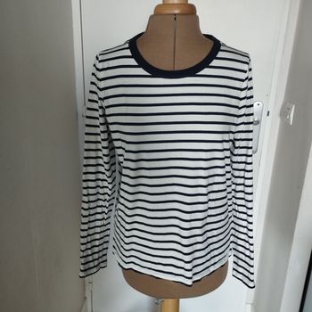T-Shirt longues manches marinière femme 38