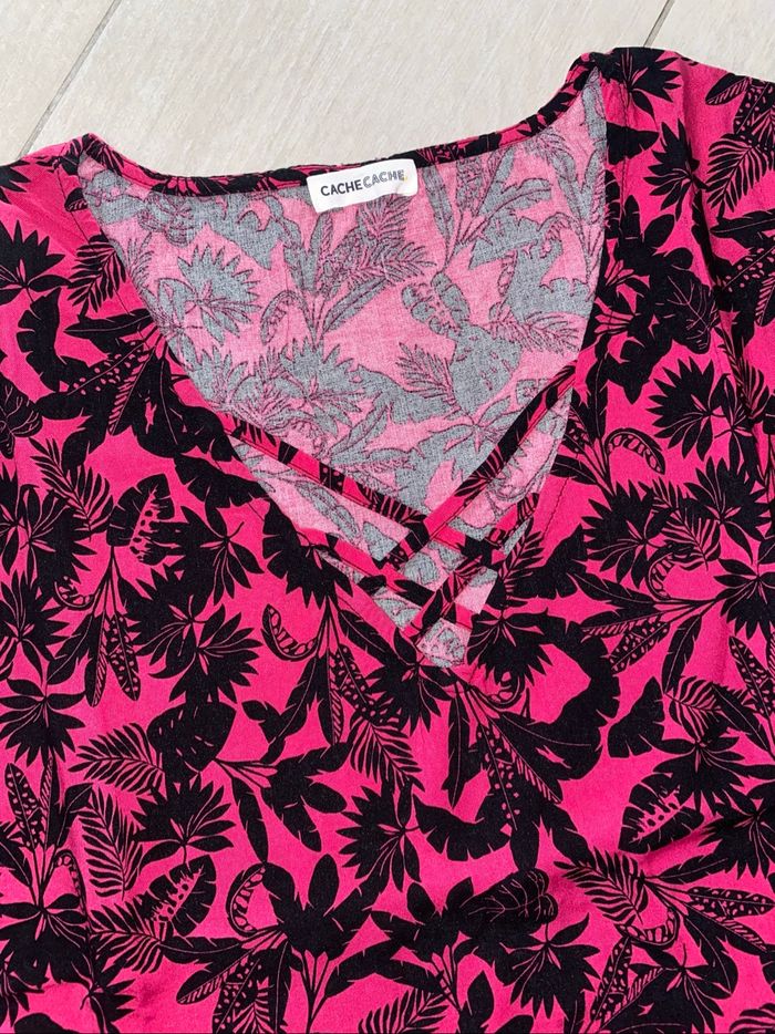 Cache Cache blouse noire et rose 42 - photo numéro 3