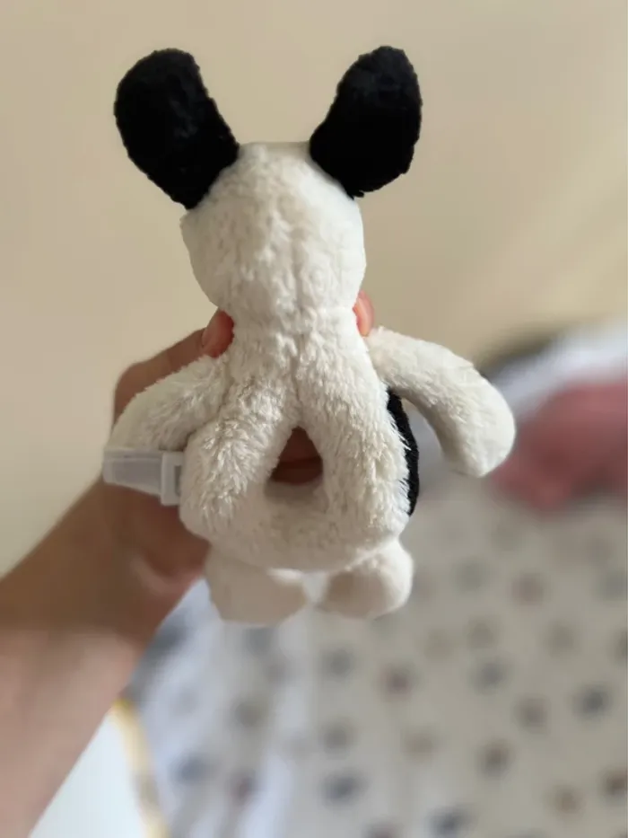 Hochet peluche Bashful Black & Cream Puppy - photo numéro 2