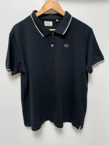 Rugby Polo Vintage Demi de mêlée Black Mens Large