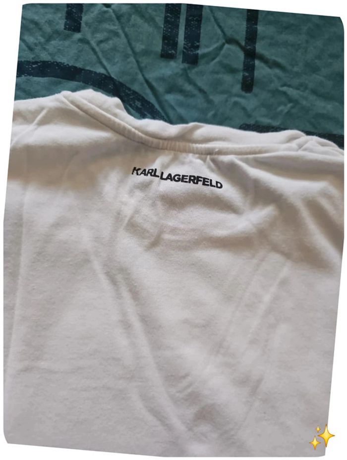 🐱 T-shirt blanc Karl Lagerfeld 14 ans - Motif chat mignon - photo numéro 3