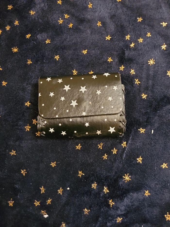 Porte monnaie noir à étoiles