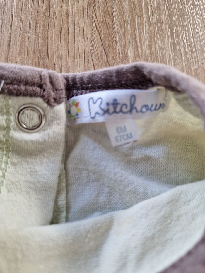 Grenouillère / Pyjama Bébé 6 mois Kitchoun - "Papa... et moi" Moustache - photo numéro 3