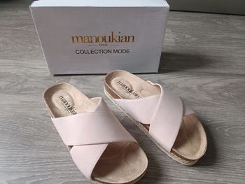 Mules Manoukian rose clair 39