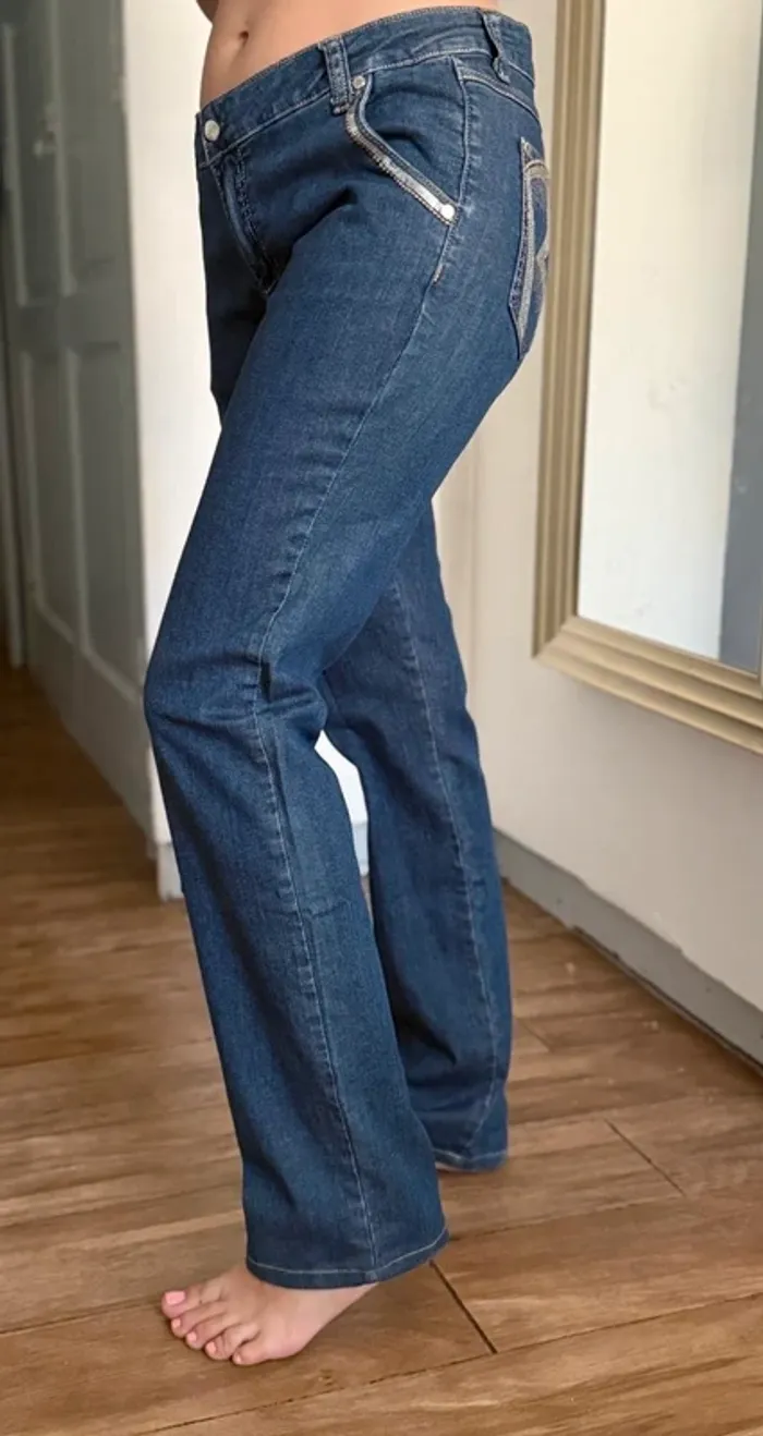 Jean Femme Roberto Verino – Taille M – Détails Sequins Argentés – Très Bon État - photo numéro 3