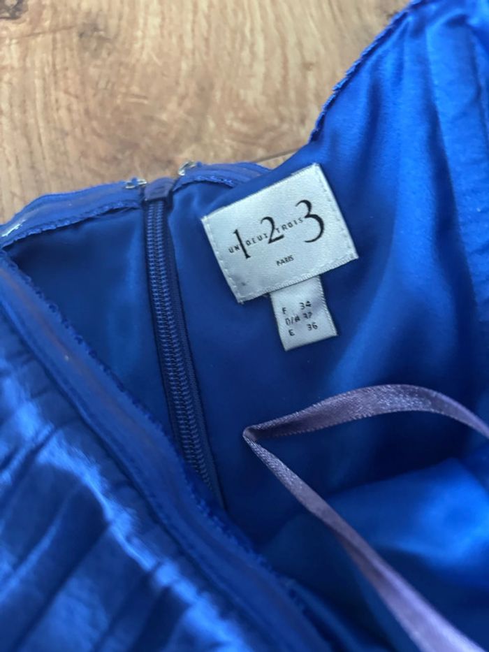 Robe bustier cérémonie bleu Maison 1 2 3 taille 34 - photo numéro 2