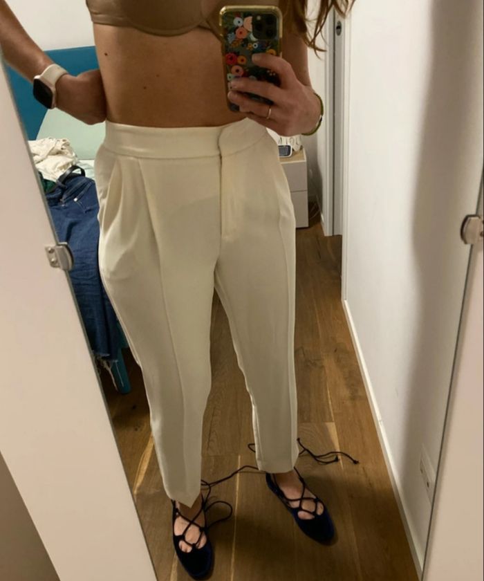 Pantalon a pince blanc stradivarius - photo numéro 2