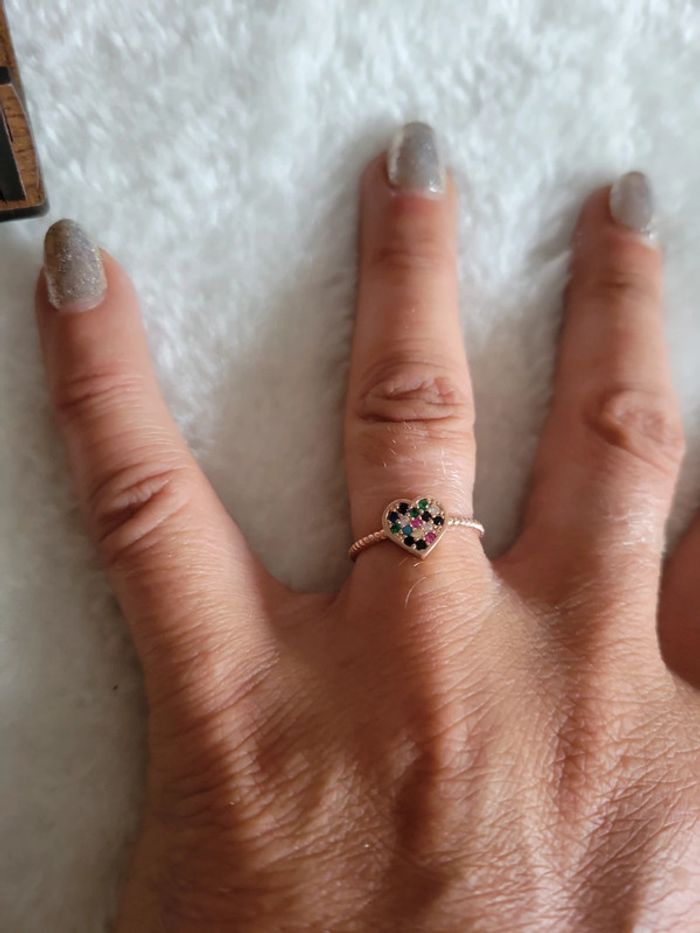 Bague coeur argent 925 zirconiums - photo numéro 6