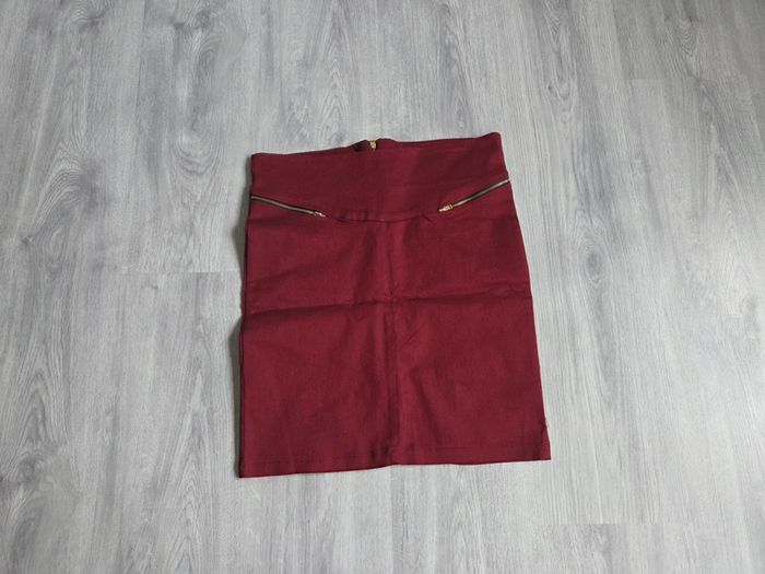 Jupe bordeaux Quzu taille L - avec zip doré