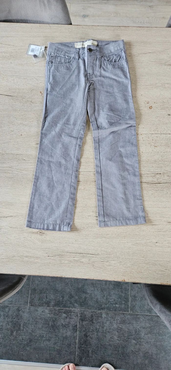 Pantalon gris chiné ajustable avec poches, Buissonnière, 6 ans, neuf
