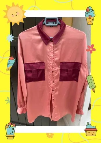 Chemise large rose brillante Missguided S 36