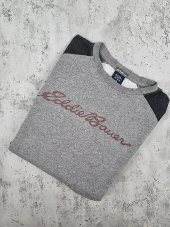 Sweat Eddie Bauer Gris (manches contrastées) - Taille M Hommes (mesures en photos)