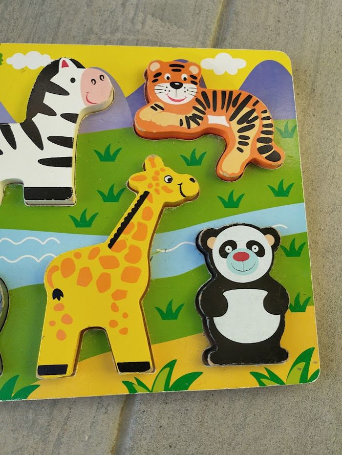 Jouet éducatif en bois puzzle jungle - photo numéro 4