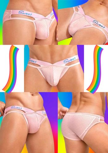Slip Sexy Taille Basse Respirant Rose