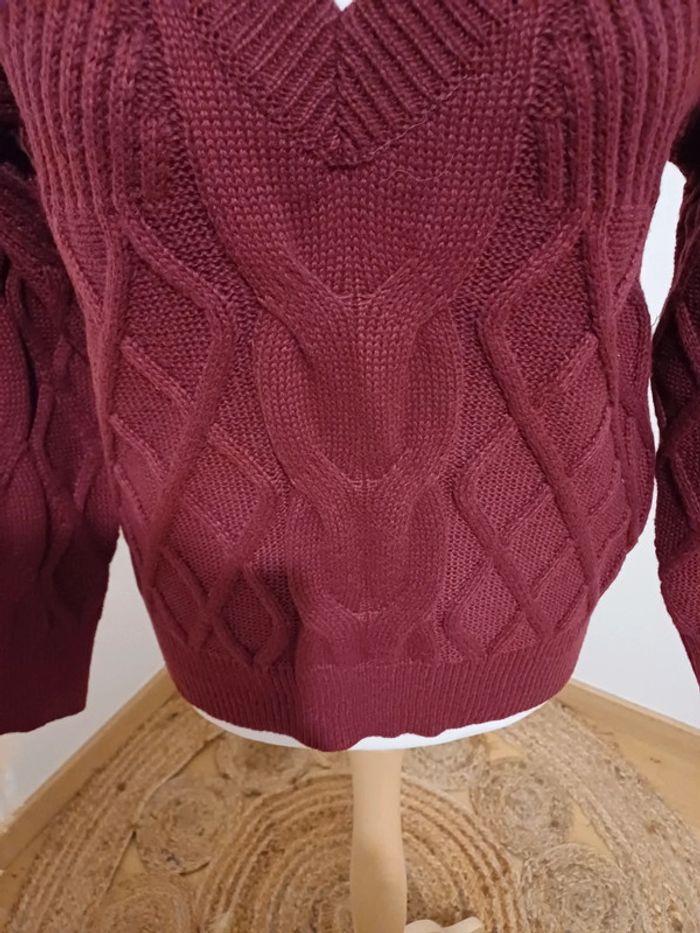Pull Bordeaux chaud neuve Yehwang taille S/M 36/38 - photo numéro 4