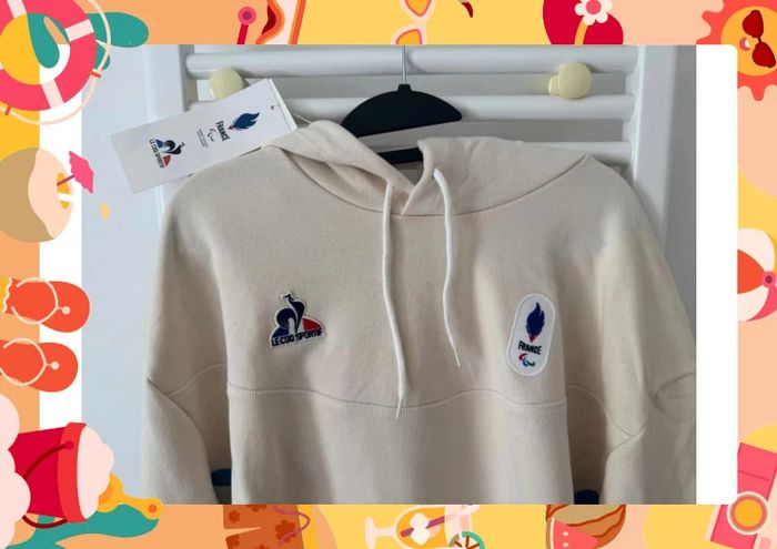 Sweat à capuche coton naturel Jeux Olympiques de Paris NEUF et officiel - photo numéro 2