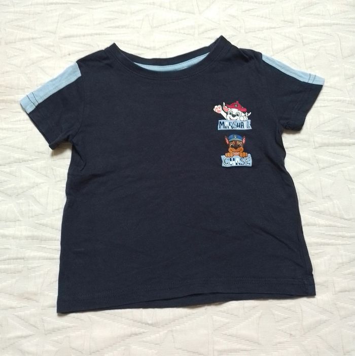 Paw patrol t shirt Marcus chase bleu marine