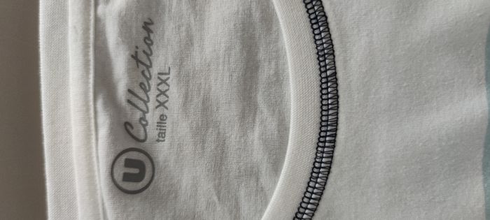T-shirt manches courtes marque U collection taille XXXL/3XL couleur blanc à motif pour homme - photo numéro 3
