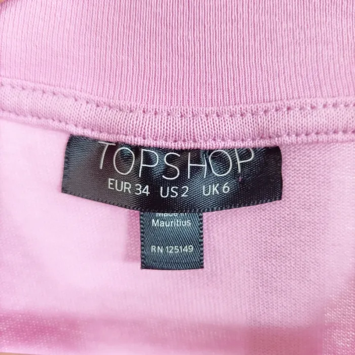 T-shirt rose uni – Topshop – Taille 34 (XS) A683 - photo numéro 8