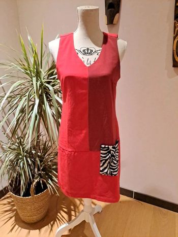 Robe chasuble rouge poche zèbre Trend t.38