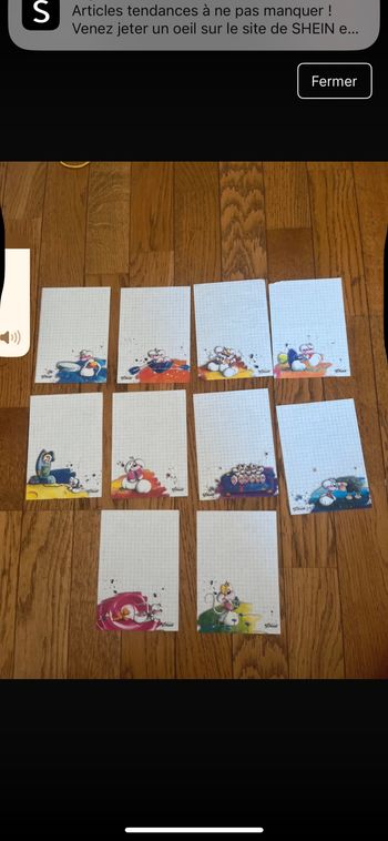 Lot de 10 feuilles blanches A6 rares Diddl