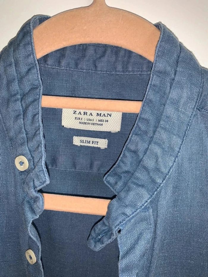 Chemise jeans Zara Man Slim Fit - Taille S - photo numéro 5