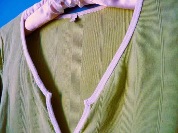 T-shirt Femme kiabi 40 L TBE vert amande manches 3/4 col V - photo numéro 3
