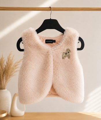 Gilet sans manche fille blanc 98cm 3ans