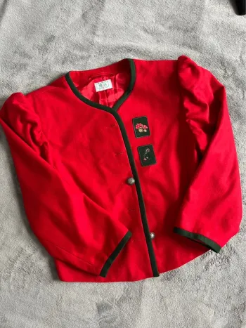 Veste rouge autrichienne vintage M&G  broderies edelweiss – Made in Germany T.42