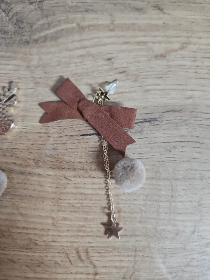 Boucles d'oreilles pendante Noël neuve fantaisie - photo numéro 3