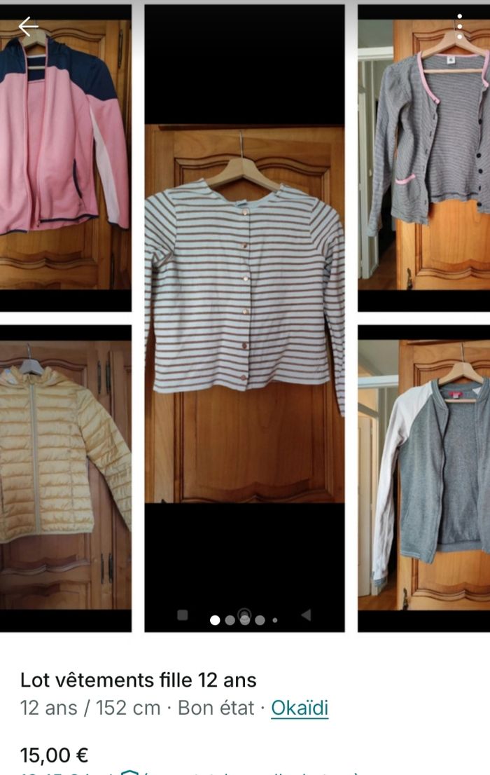 Lot vêtements fille 12 ans