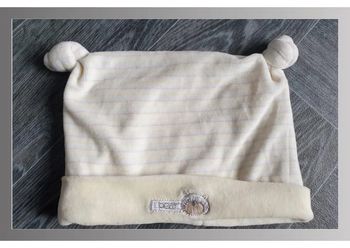 bonnet bébé jaune "ours" La Halle 6/12mois