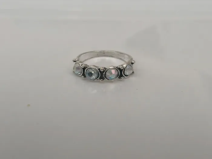 Bague argentée tendance en acier inoxydable